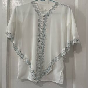 White Poncho Style Top